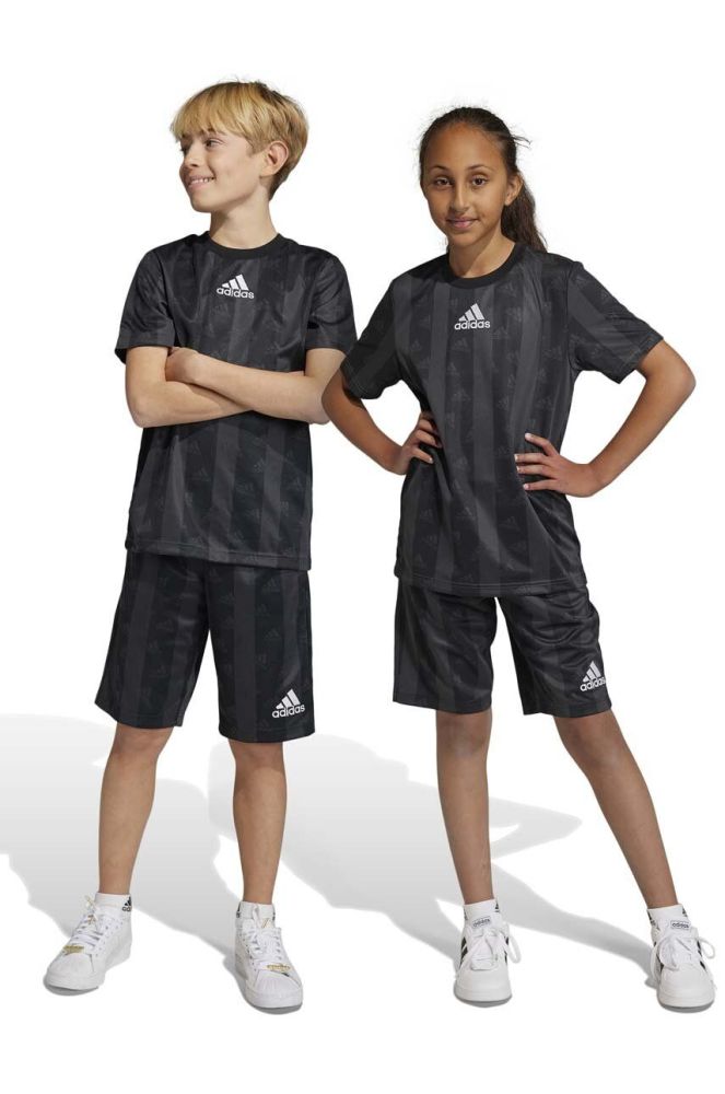 Дитячі шорти adidas U BLUV SH колір чорний регульована талія