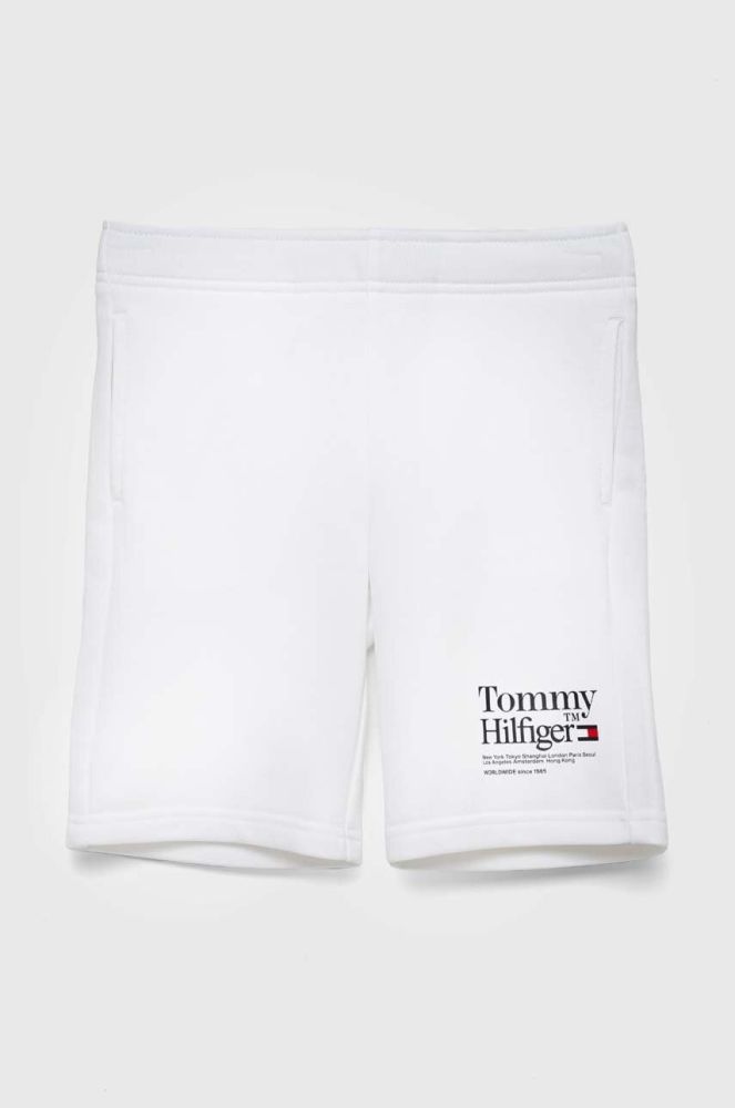 Дитячі шорти Tommy Hilfiger колір білий регульована талія (3078631)