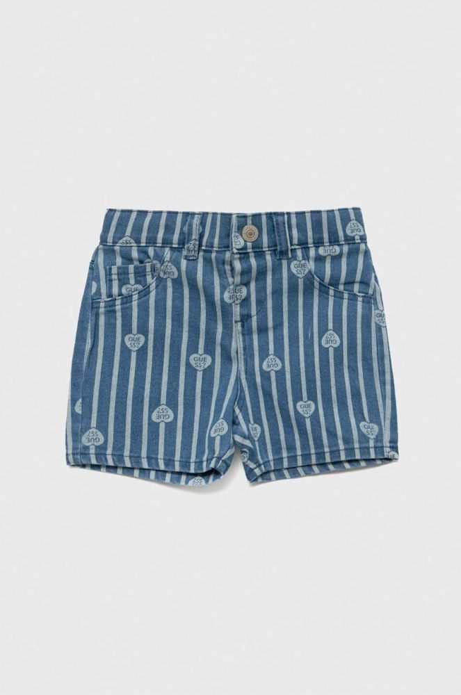 Дитячі джинсові шорти Guess візерунок регульована талія колір блакитний (3053789)