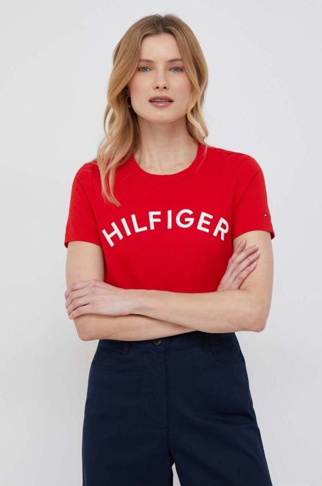 Бавовняна футболка Tommy Hilfiger колір червоний
