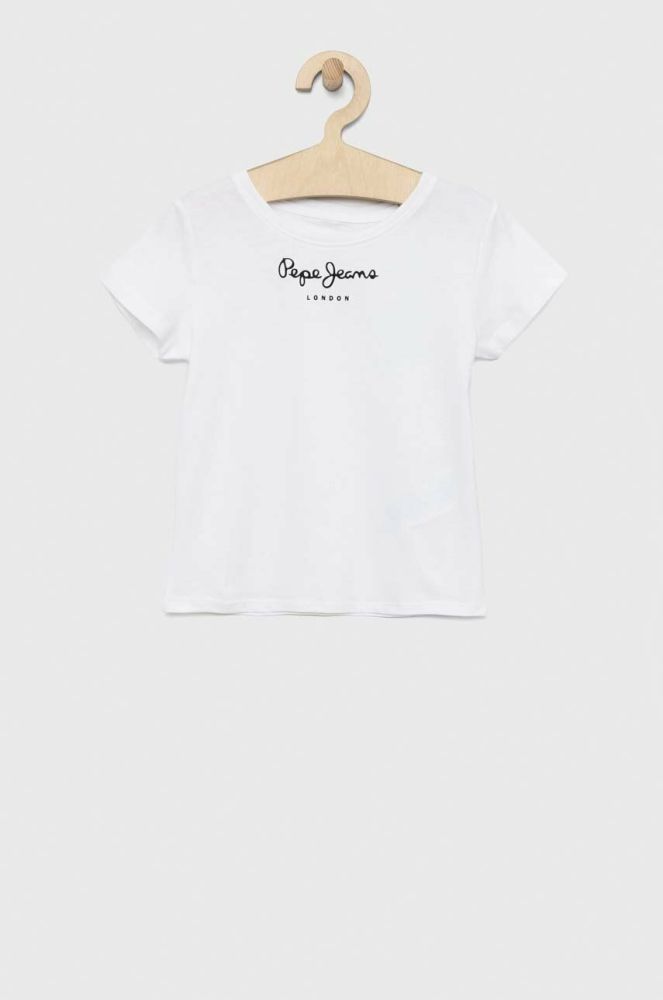 Дитяча бавовняна футболка Pepe Jeans Колір білий колір білий