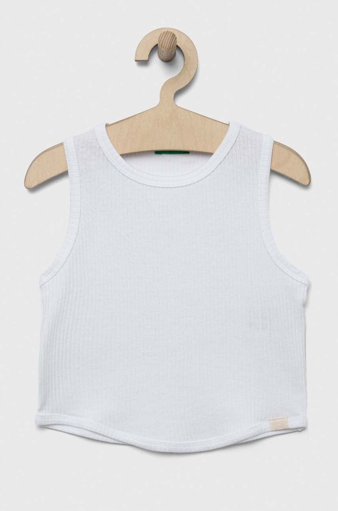 Дитячий бавовняний топ United Colors of Benetton колір білий (3283347)