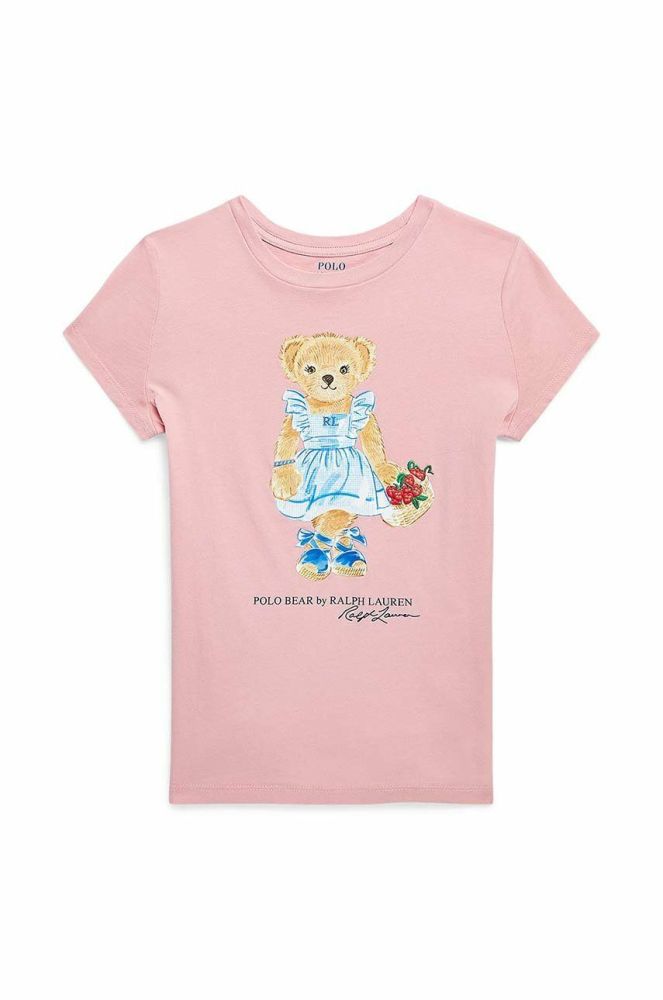 Дитяча бавовняна футболка Polo Ralph Lauren колір рожевий (3047222)