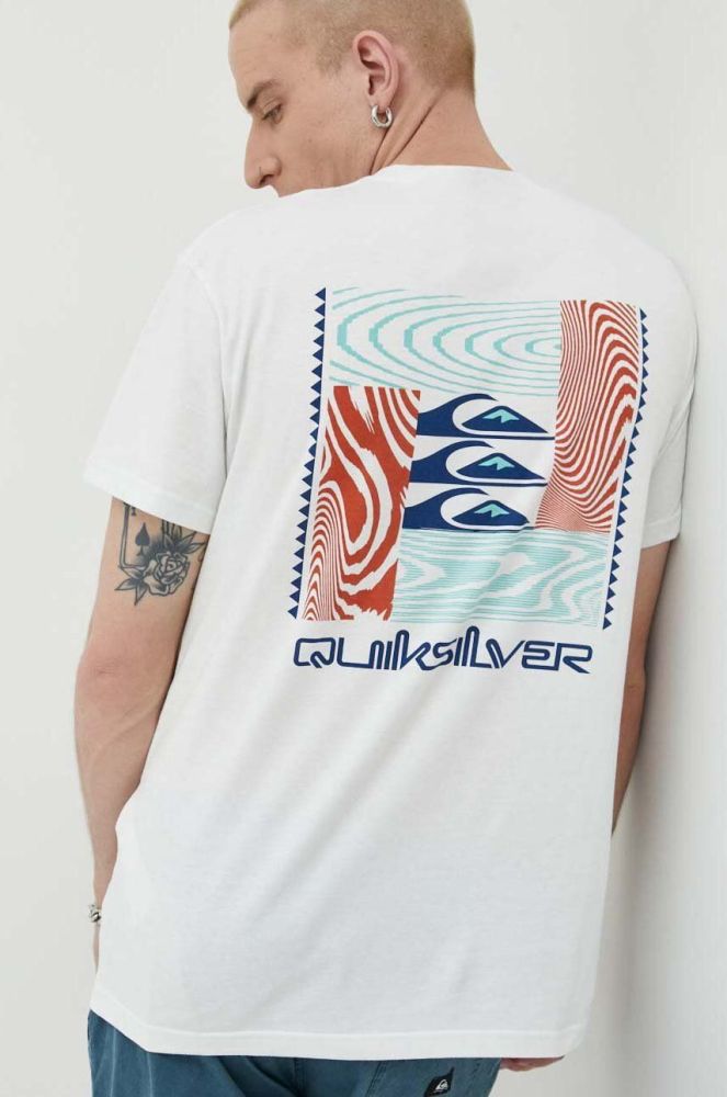 Футболка Quiksilver чоловічий з принтом колір блакитний (3076126)